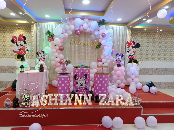 birthday Pink  White Polka Mickey Mouse Birthday Decor